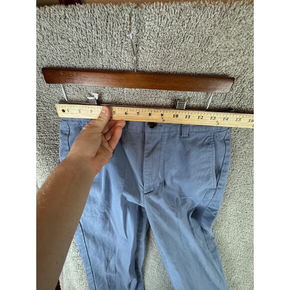 Brooks Brothers 346 Pants Mens 30x30 Blue Chino Casual Flat Front Straight Fit - Picture 10 of 16